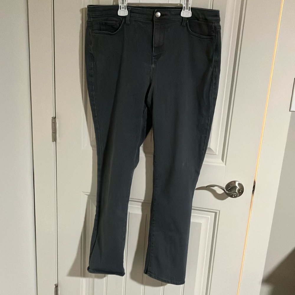 NYDJ SHERI Slim Straight Jeans GREY 14 16